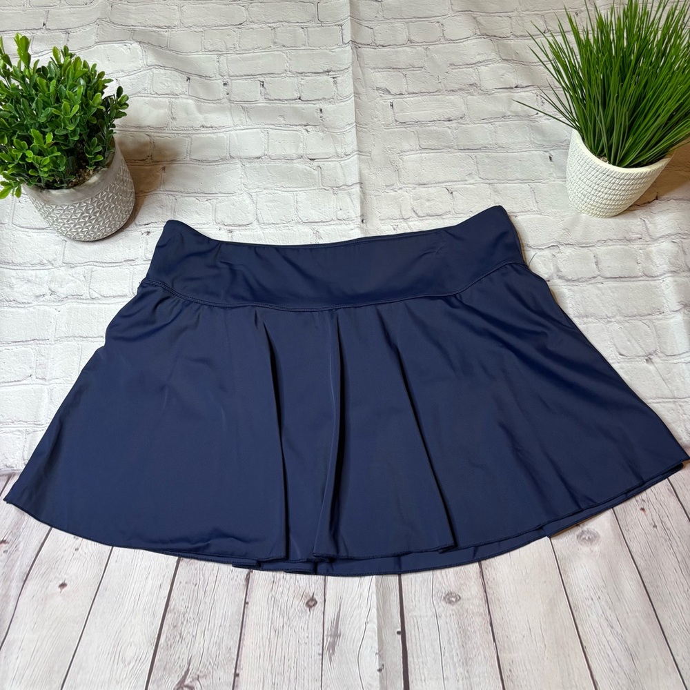 URqvick Pull on Navy Blue Tennis Skirt Swim Bottoms Size 16